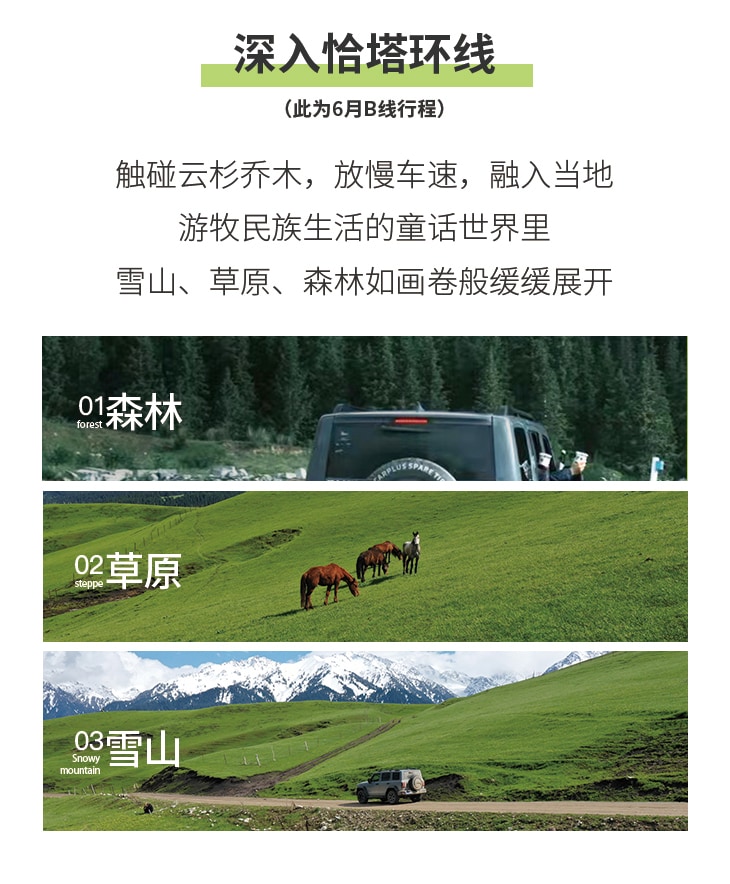 新疆伊犁縱貫天山五月版8日（全程旅拍攝影+全程坦克300出行+賽里木湖+安集海大峽谷+喀拉峻+恰西+那拉提+喀贊其+S101國防公路)