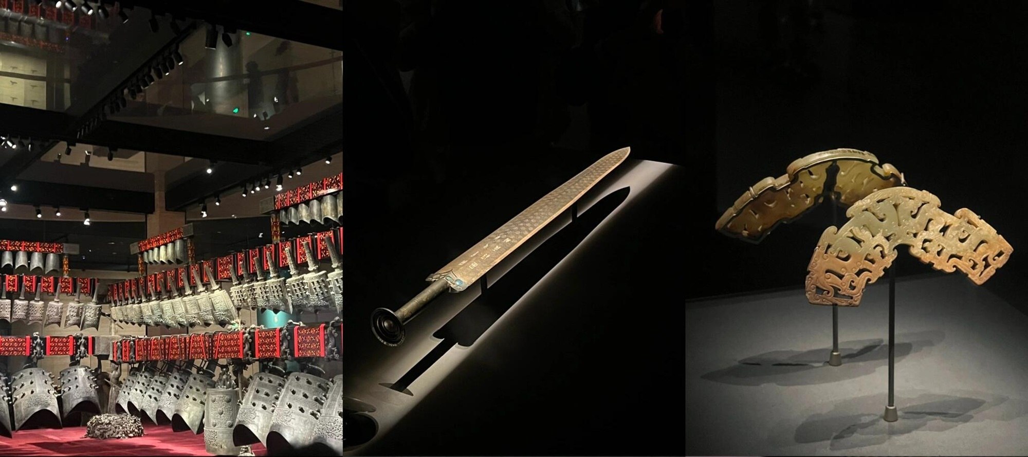 湖北省博物館中，越王勾踐劍鋒芒依舊，曾侯乙編鐘氣勢恢宏 ，各類珍寶訴說荊楚悠久歷史