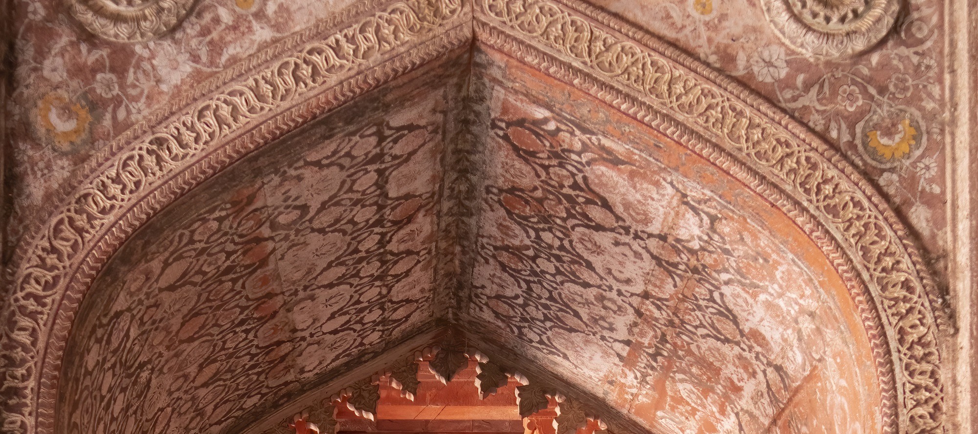 Tourist are watching inside part of Fatehpur Sikri.