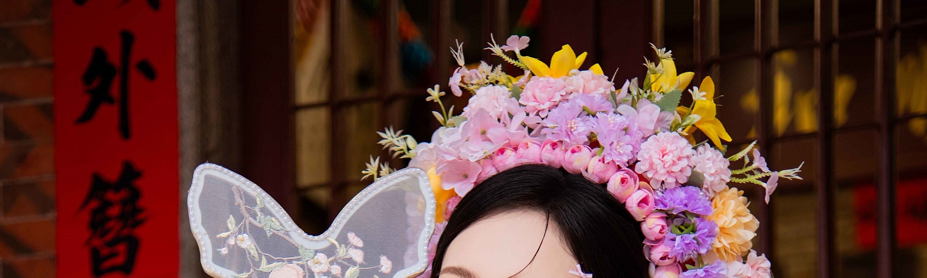 福建泉州簪花體驗+攝影跟拍（精緻妝造+單人簪花+任選服裝+精修美照+底片全送+多個拍照景點）