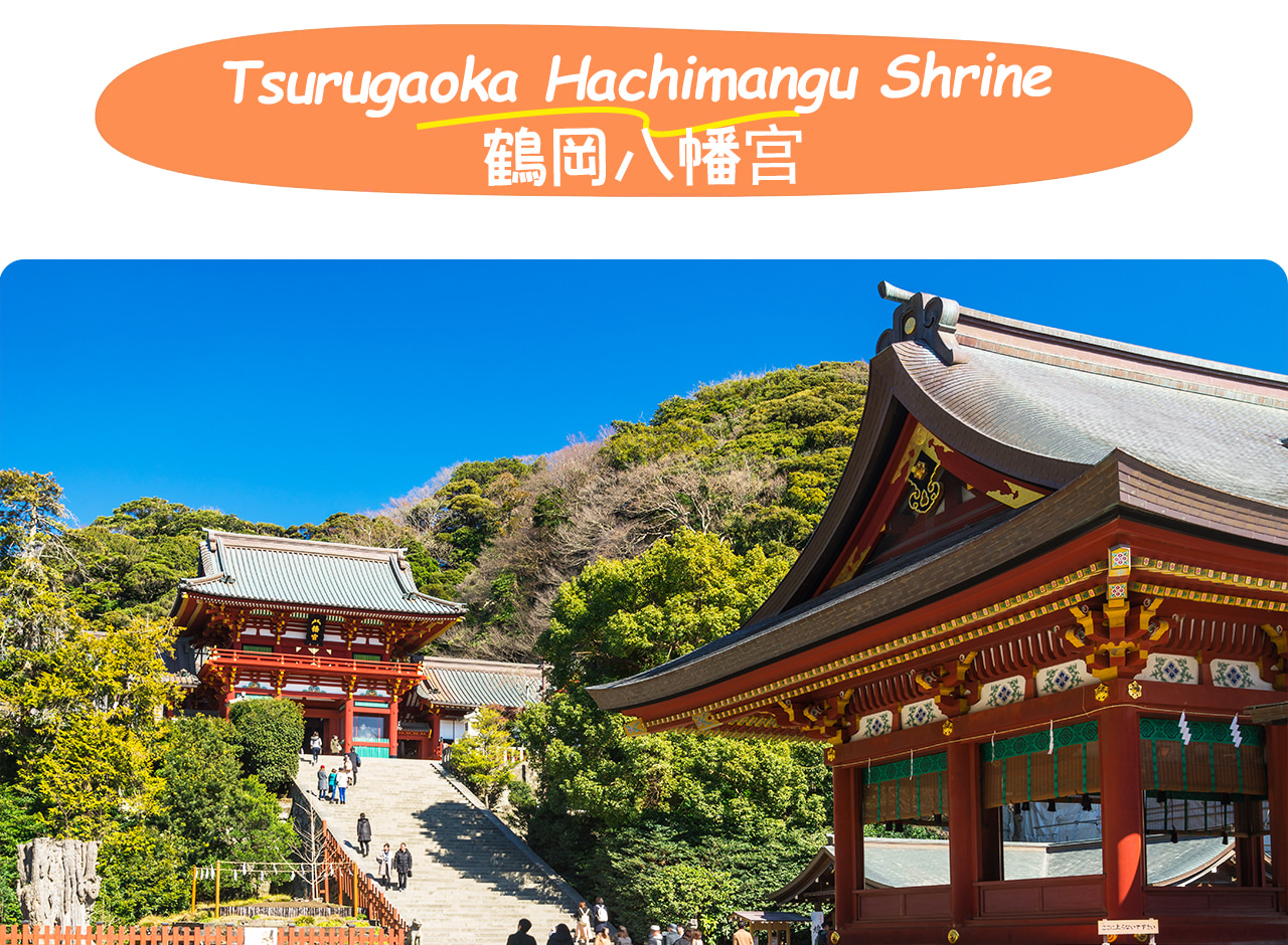 鶴崗八幡宮是鎌倉最重要的神社，歷史悠久、春季櫻花與秋季紅葉皆迷人。
