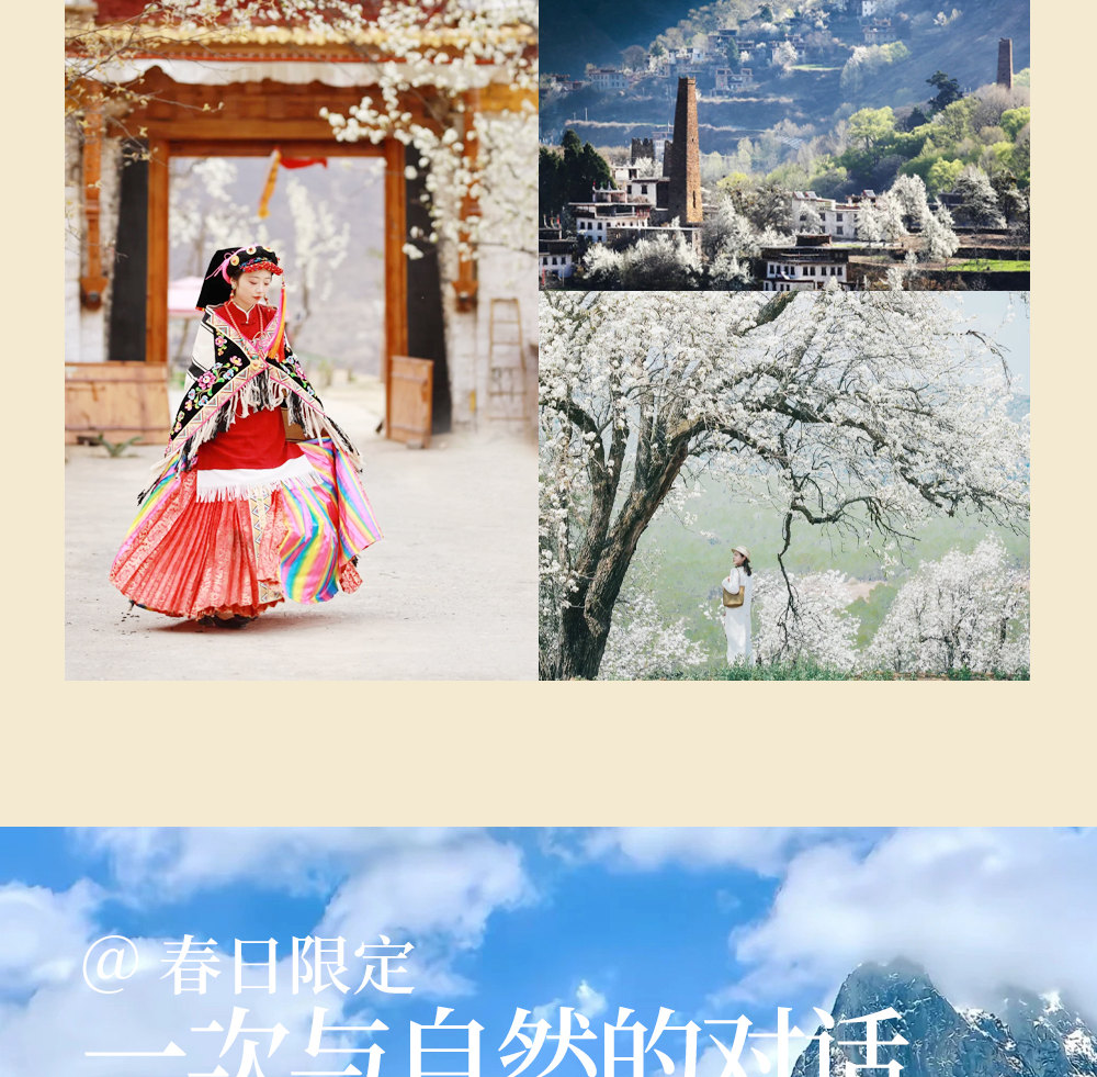 川西春日花語5日遊（金川梨花盛宴+中路藏寨+專屬攝影師+山野美食品鑑+雲端下午茶+畢棚溝+四姑娘山）