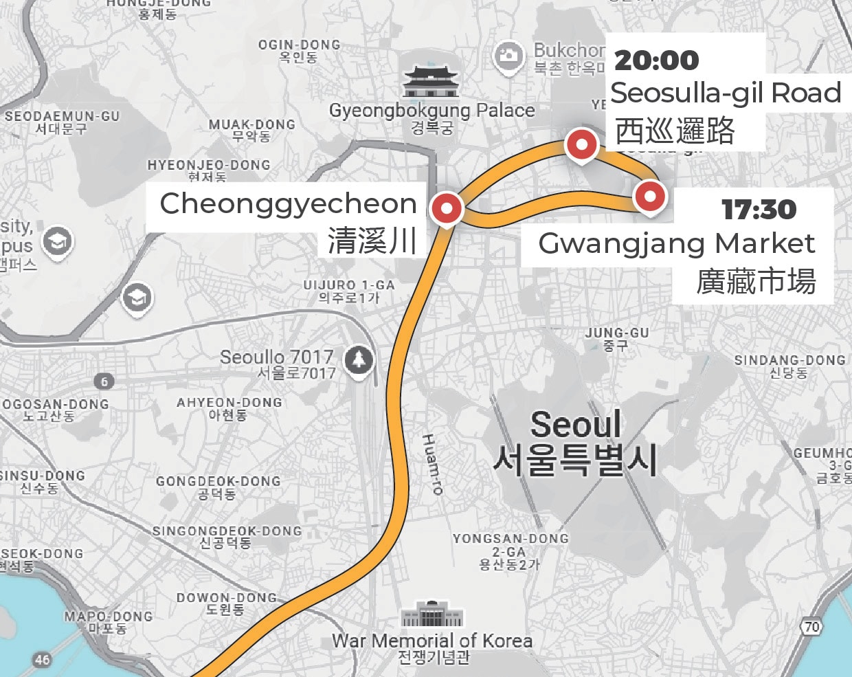 首爾夜遊：漢江遊船 & 廣藏市場 & 秘密小巷