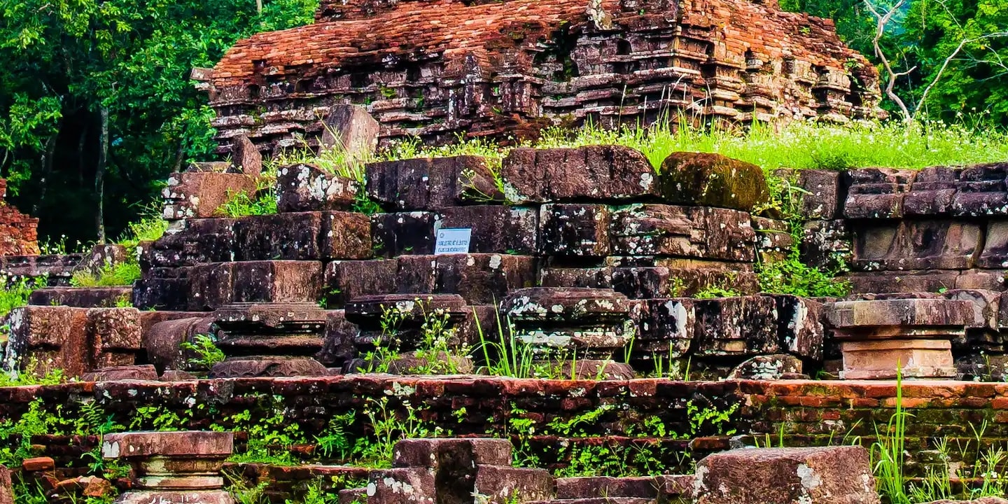 The World Cultural Heritage - My Son Sanctuary - a complex of abandoned and partly ruined Hindu temple towers constructed between the 4th and 14th centuries