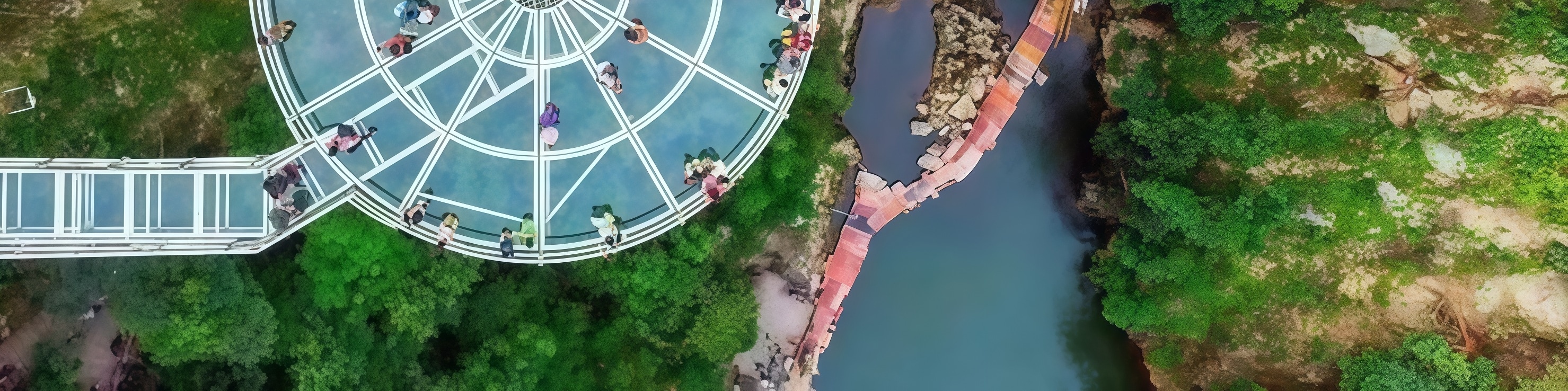 雲天玻霸：又名玻璃大峽谷，世界首個6位一體高空玻璃組合，含平臺、吊橋、棧道等6大項目，懸浮海拔530米瀑布群之上，全長1300米，獲12項世界紀錄認證，問鼎世界高空觀光新霸主[。
