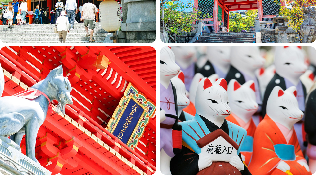 Fushimi Inari-taisha Shrine, famous for its Senbon Torii (thousands of vermillion torii gates) creating a mystical tunnel, is one of Kyoto's most effective spots for praying for good fortune ⛩️.