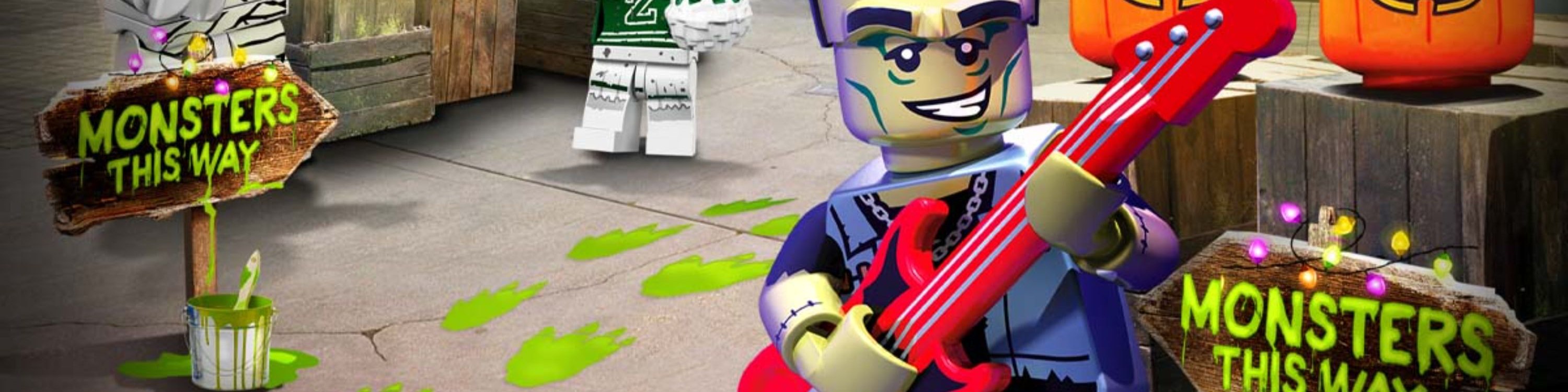 在佛羅里達州樂高樂園的Brick-or-Treat探險活動中，從每個角落收集甜蜜的糖果