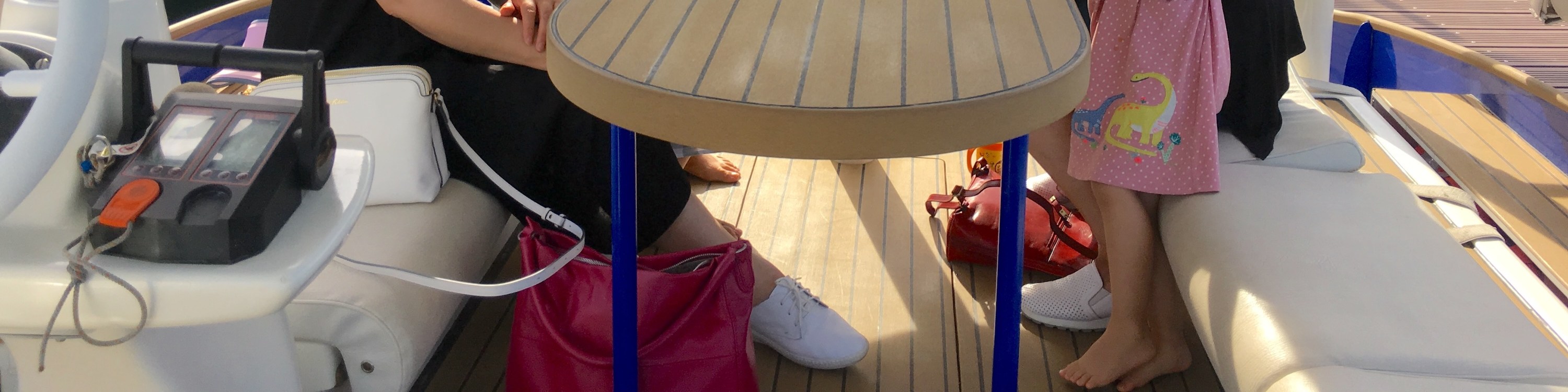 You benefit from shadow while seated in the center of the boat