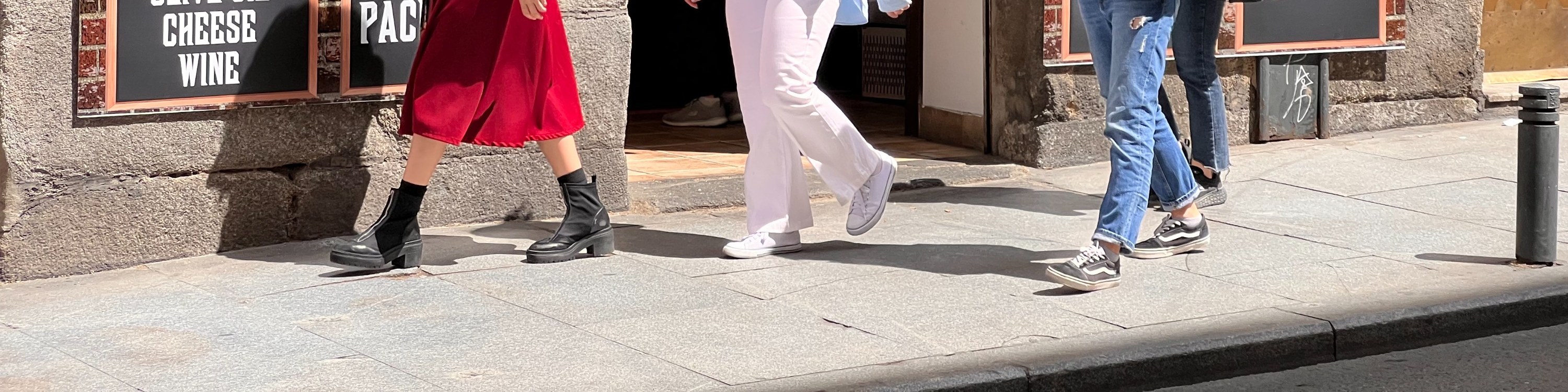 Group of women walking in Madrid