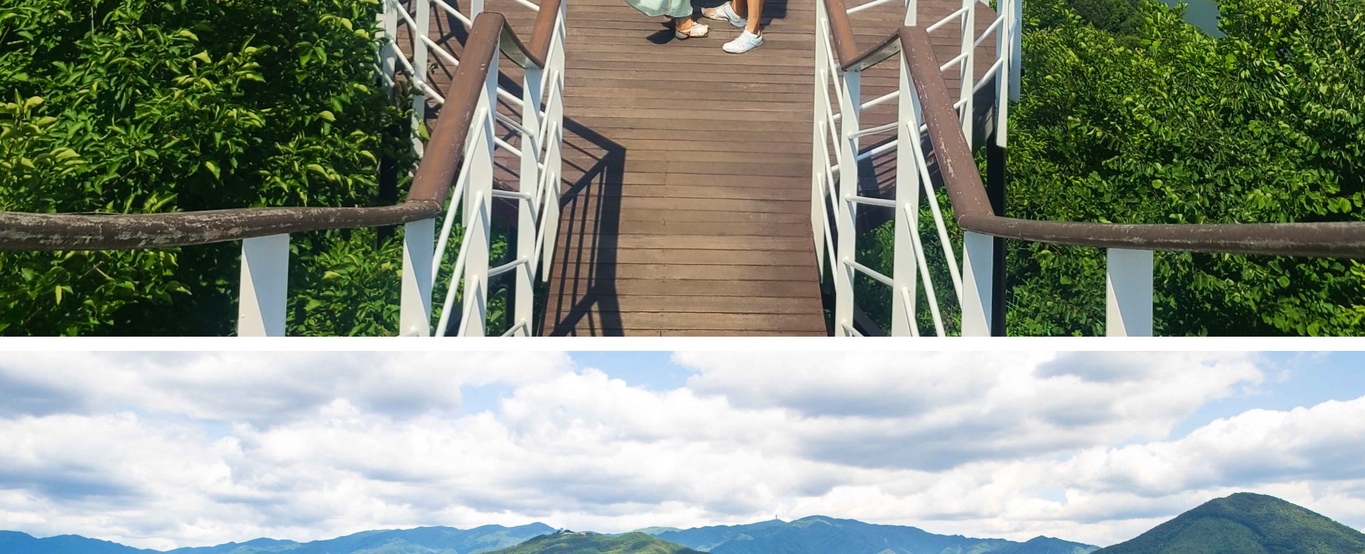 從橫跨南漢江的玻璃橋上，飽覽令人屏息的全景