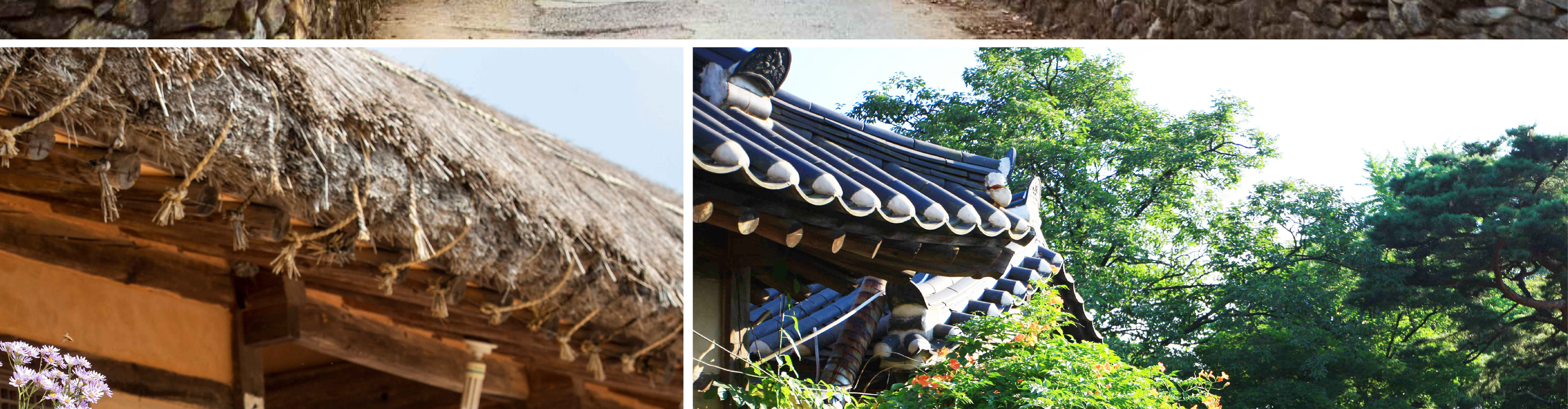 A rustic wooden bridge over a gentle stream leads you into a picture-perfect scene of old Korea, untouched by time.