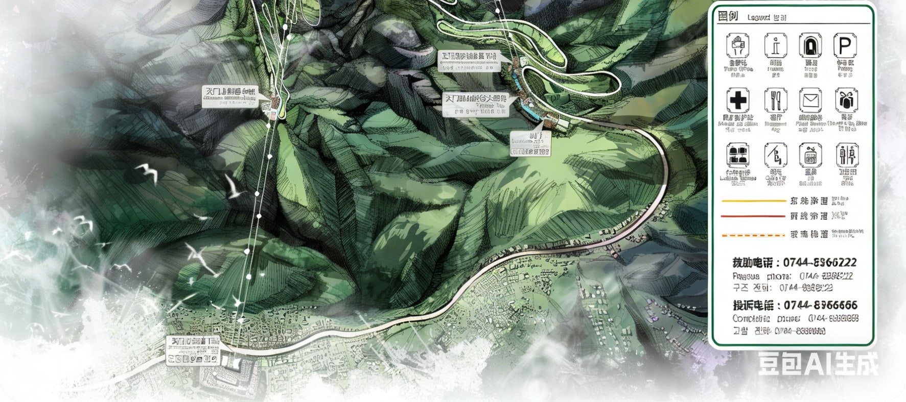 天門山電子游覽路線圖 天門山電子游覽路線圖