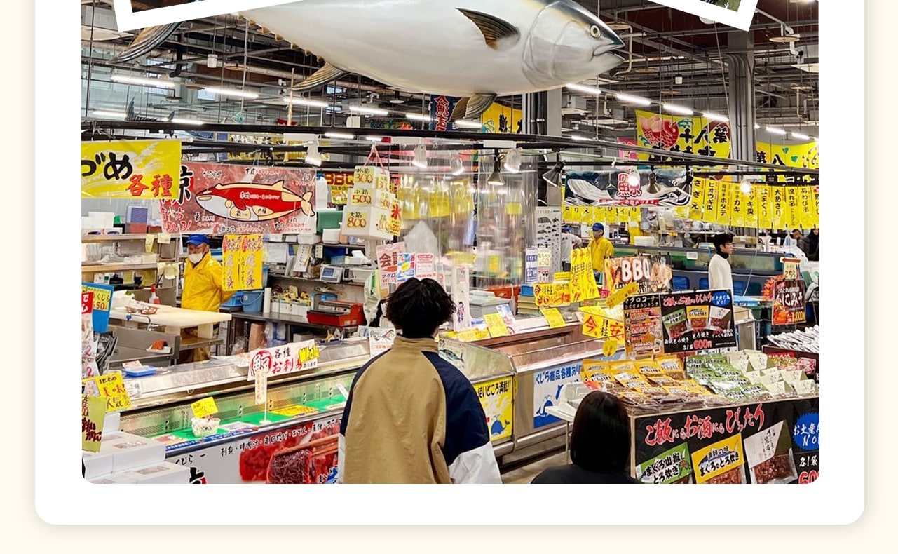 在西日本最大的海鮮市場觀賞金槍魚解體秀，品嚐新鮮海產（餐食自費）