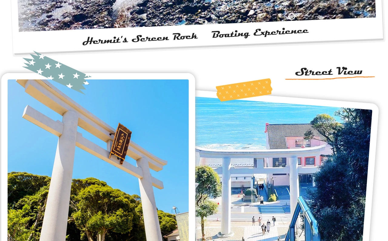 神磯鳥居矗立於海上礁岩之上,伴隨驚濤與日出構成大洗最具神聖感與震撼力的絕美海景地標。 神磯鳥居矗立於海上礁岩之上,伴隨驚濤與日出構成大洗最具神聖感與震撼力的絕美海景地標。