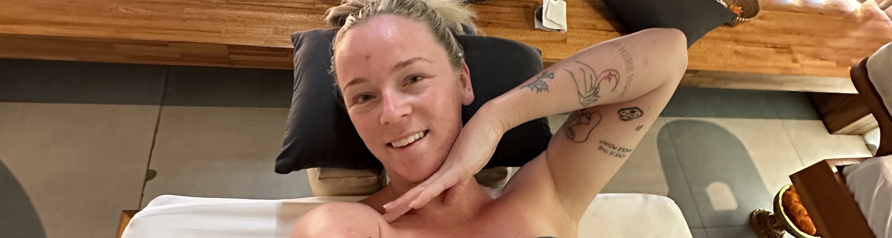 a woman doing spa