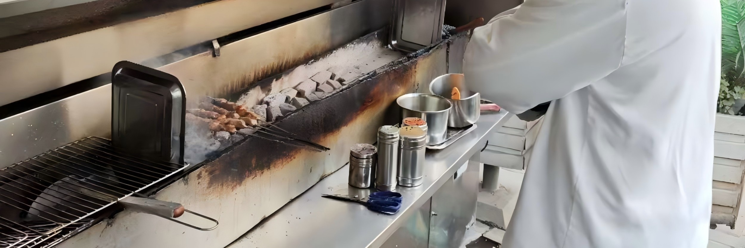 On-site grilled lamb kebabs
