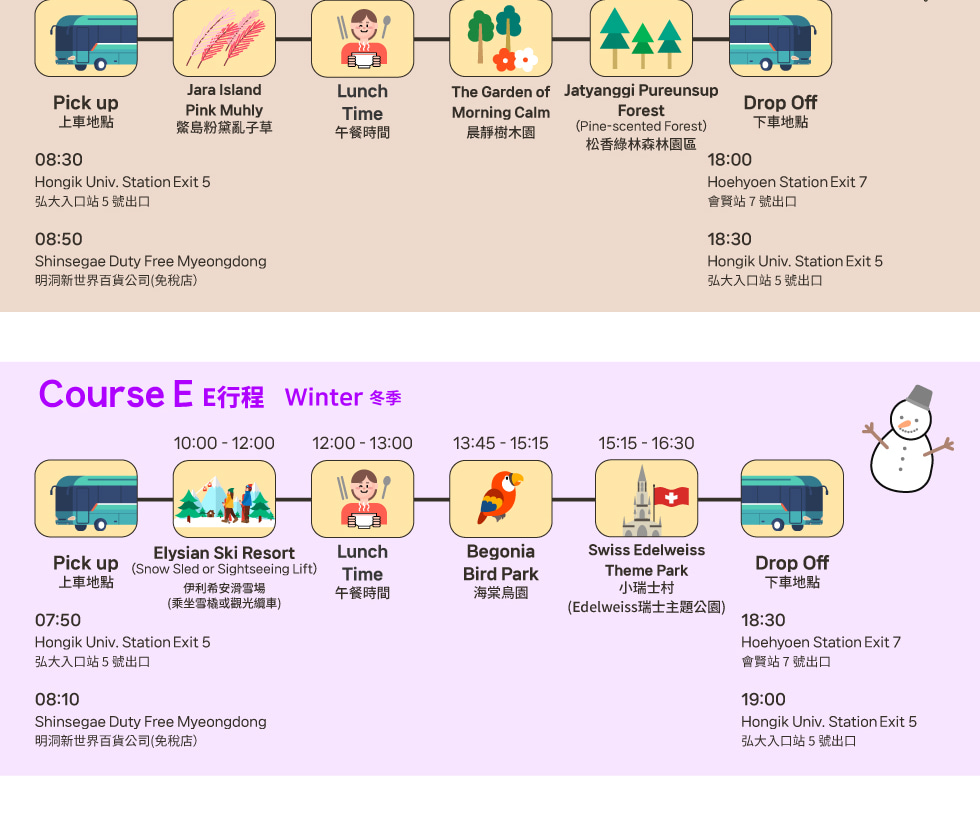 韓國加平四季一日遊（首爾出發）
