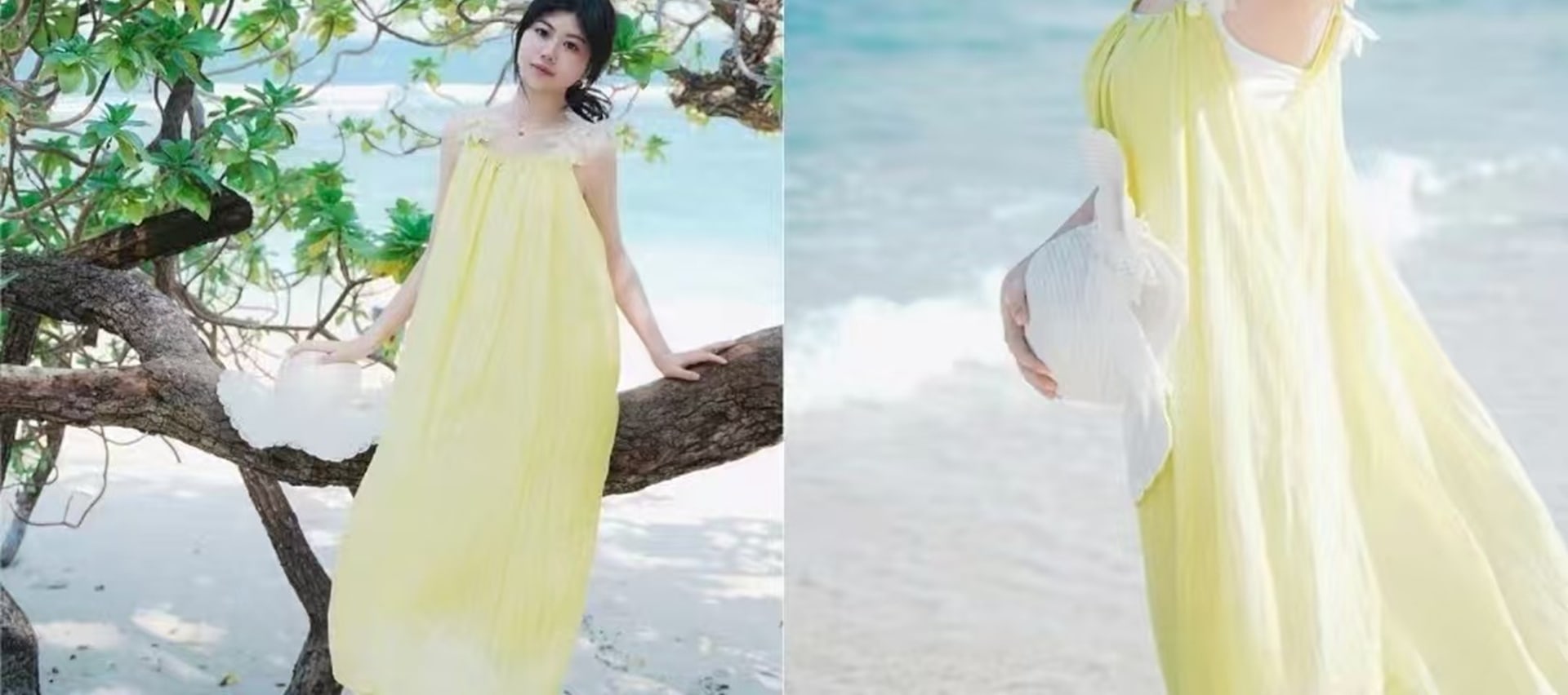 裙襬漾著溫柔,與沙灘、碧海一同,編織出夏日的清新綺夢 裙襬漾著溫柔,與沙灘、碧海一同,編織出夏日的清新綺夢