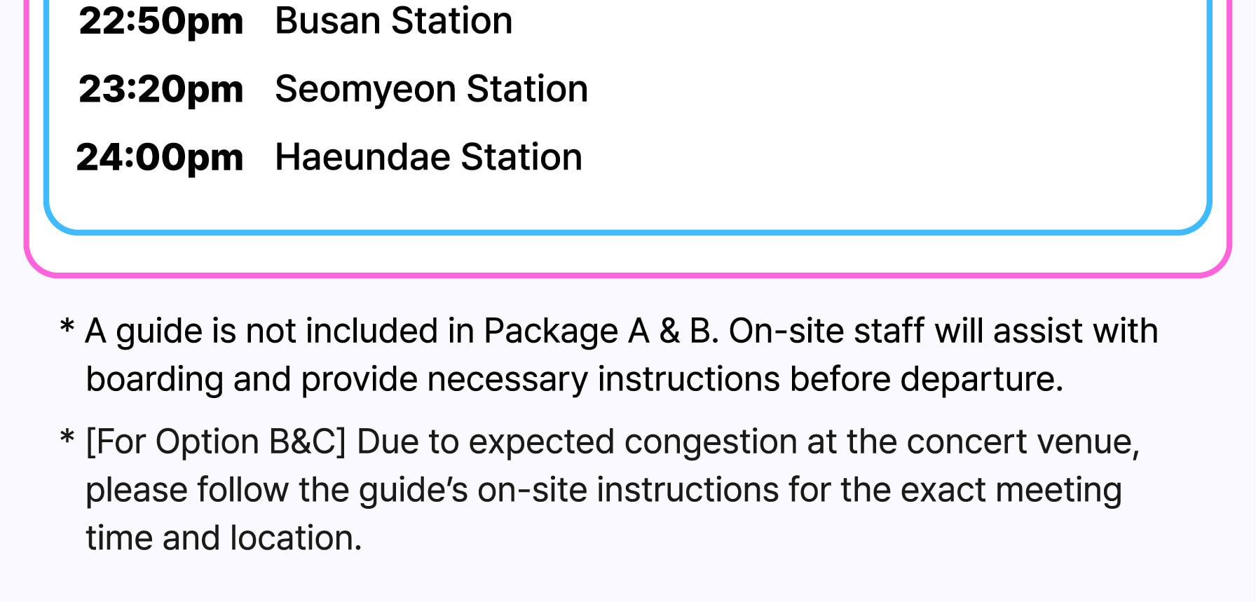 [Busan - Asiad Main Stadium] Concert Shuttle with Luggage Care (One-Way/Round-Trip)