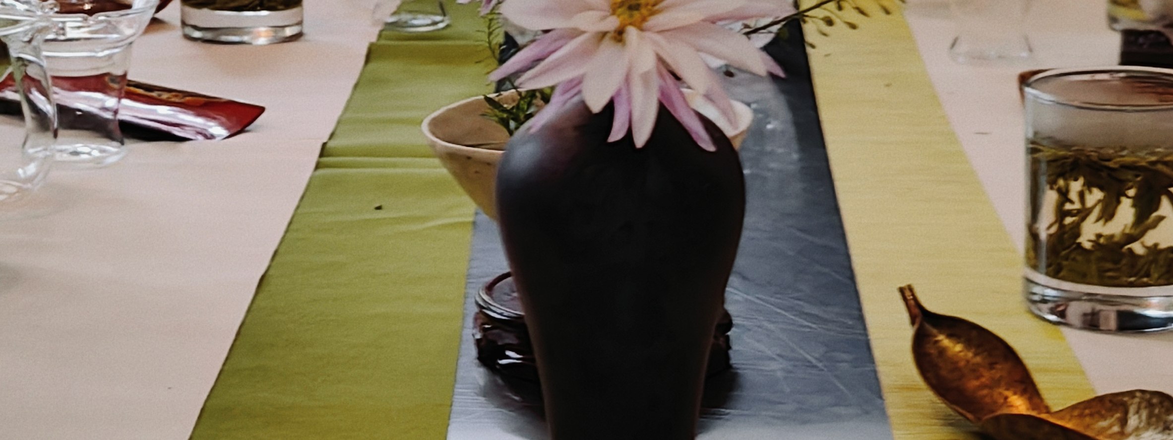 Tea ceremony table setting