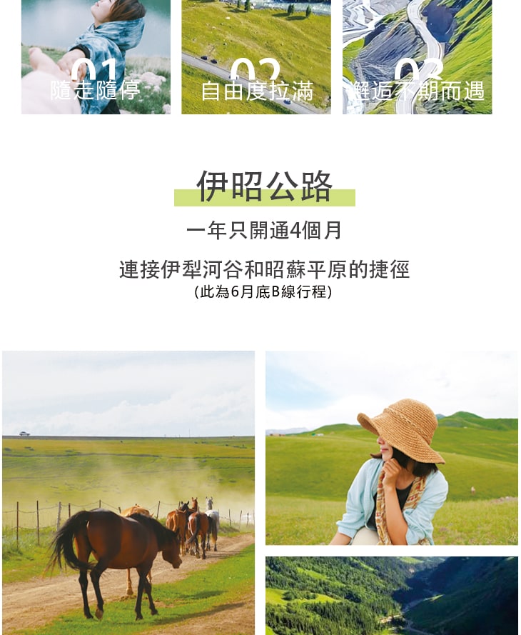 新疆伊犁縱貫天山五月版8日（全程旅拍攝影+全程坦克300出行+賽里木湖+安集海大峽谷+喀拉峻+恰西+那拉提+喀贊其+S101國防公路)