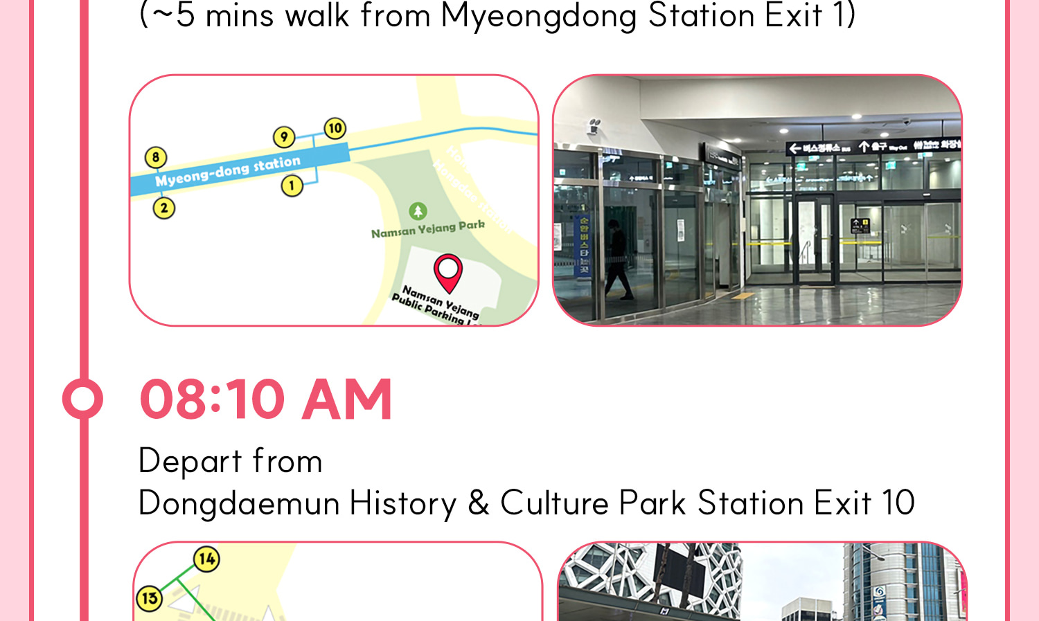 DAY 1 (Morning Calm+Nami Island+Railbike) Itinerary.
Itineraries are vary by the selected options. Please check on the detailed Itinerary to prevent discrepancies!! DAY 1 (Morning Calm+Nami Island+Railbike) Itinerary.
Itineraries are vary by the selected options. Please check on the detailed Itinerary to prevent discrepancies!!