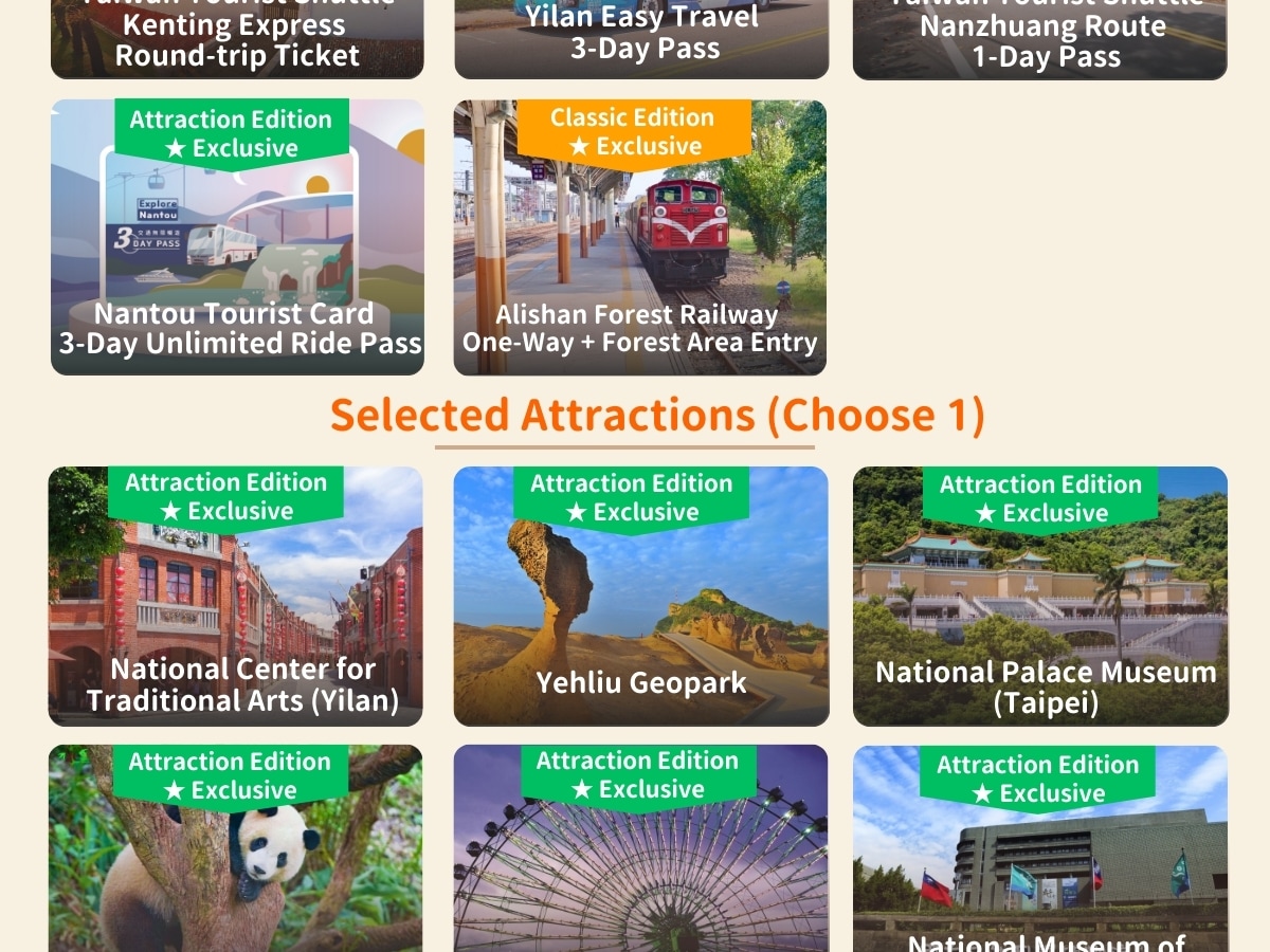 [Taiwan PASS] High Speed Rail + MRT + Taiwan Tourist Shuttle