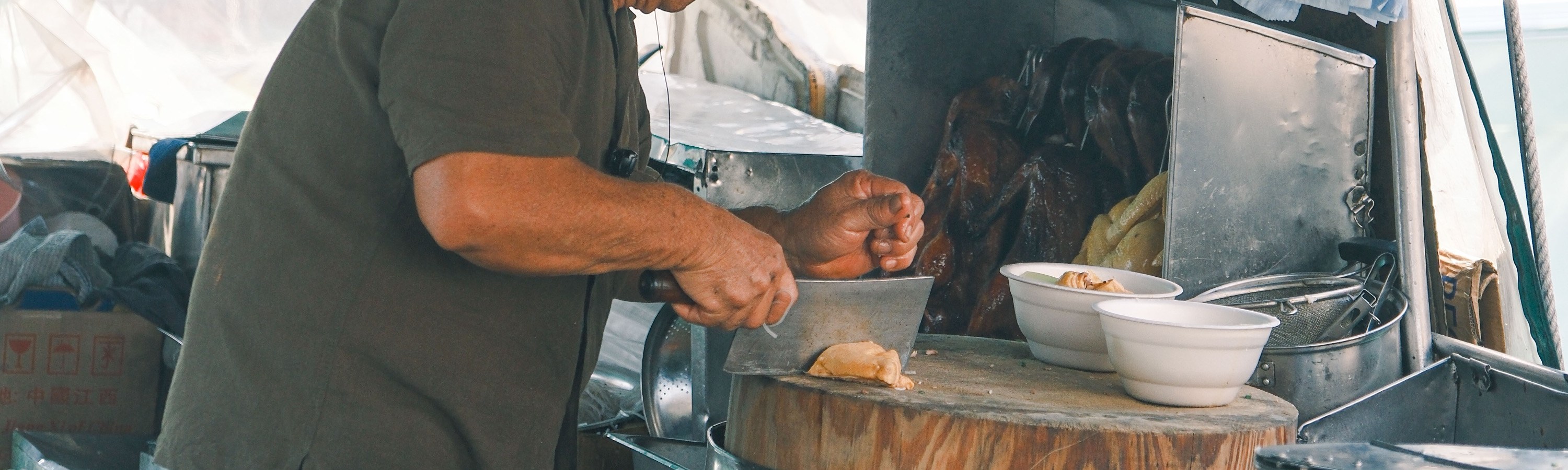 The famous Lau Kee's kitchen preparing Boat Noodles