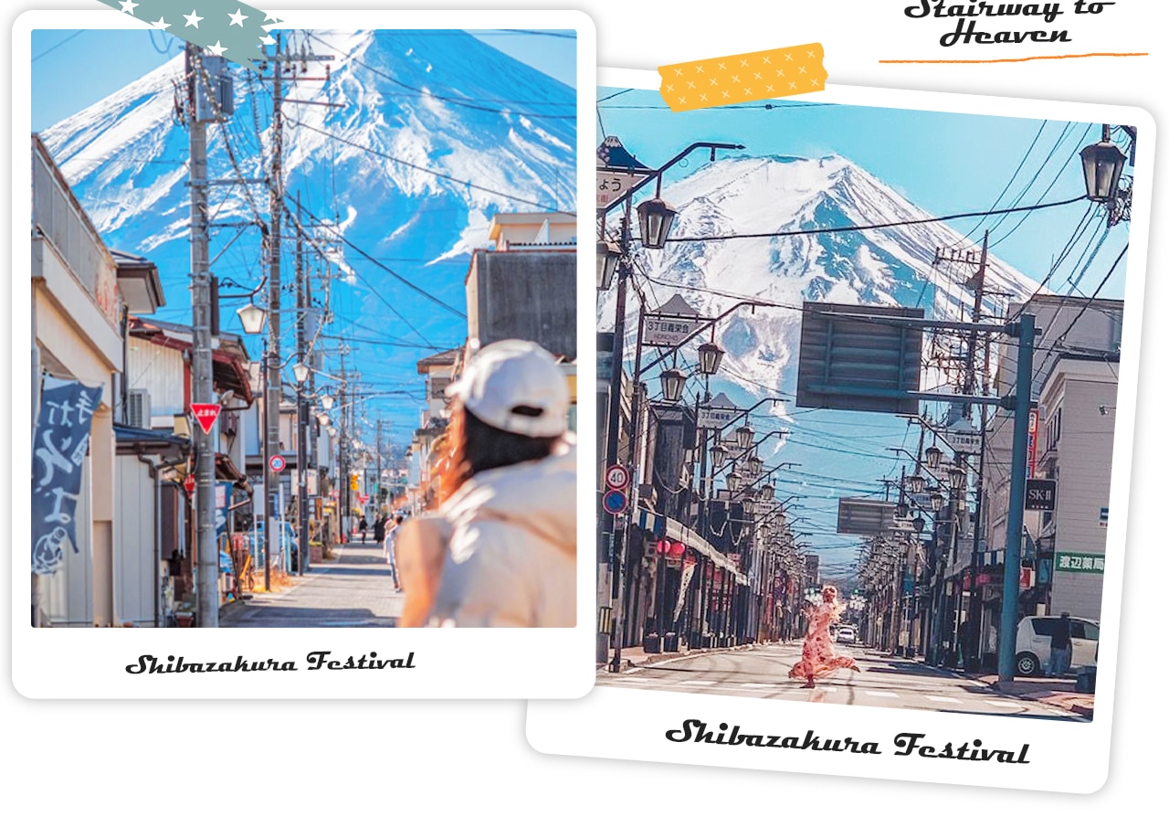 日川時計店以“通往天空的階梯”街景爆紅網路，盡頭就是令人屏息的富士山絕景。