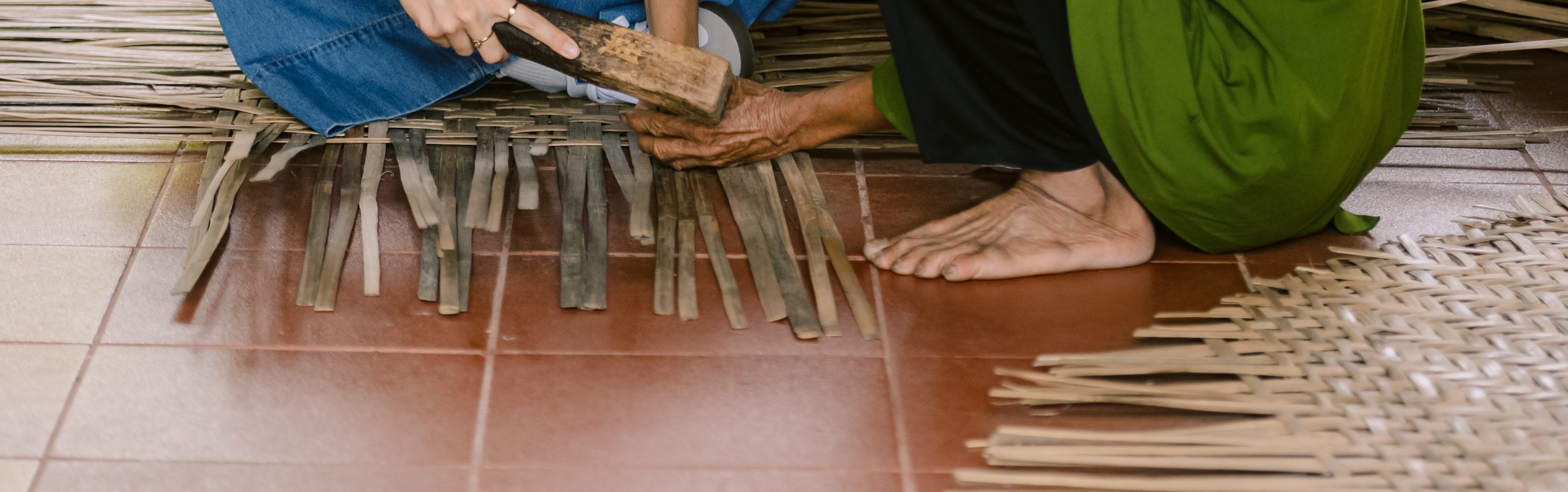 Uncle teaches coracle boat making