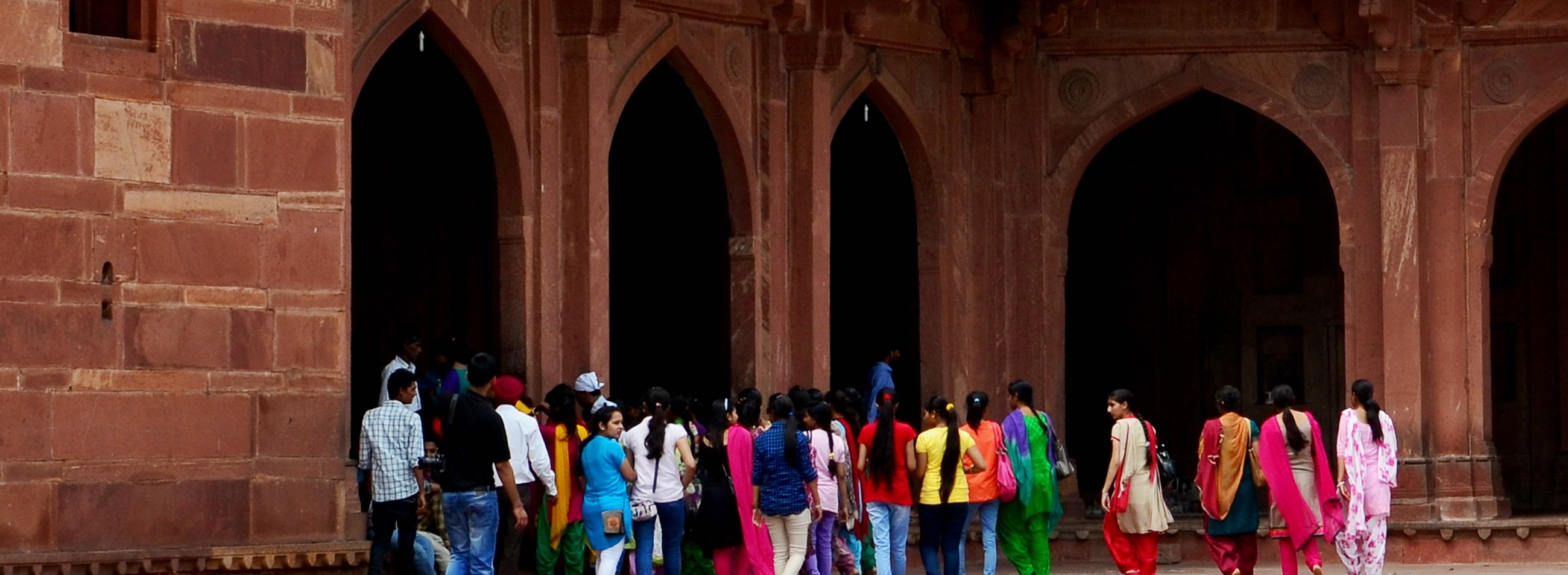 Indian Ladies in Colourful Dress at Fatehpur Sikri.