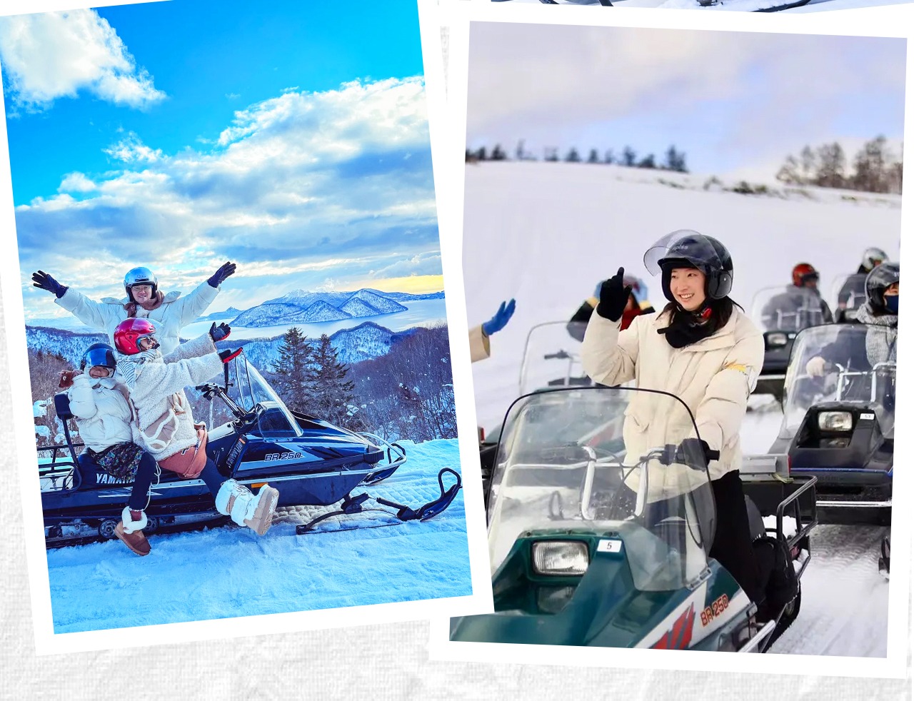 在廣闊的洞爺湖雪原上駕駛雪地摩托,感受引擎轟鳴與寒風呼嘯的刺激快感。每一次加速都彷彿與冬日雪景親密對話,釋放無限腎上腺素。 在廣闊的洞爺湖雪原上駕駛雪地摩托,感受引擎轟鳴與寒風呼嘯的刺激快感。每一次加速都彷彿與冬日雪景親密對話,釋放無限腎上腺素。