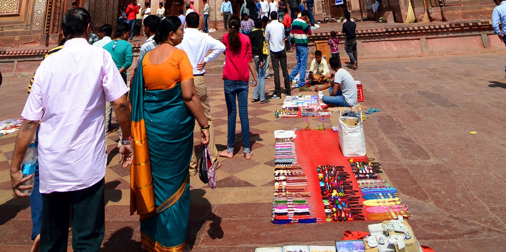 Tourist are entering in Fatehpur Sikri by Buland Barwaza.
