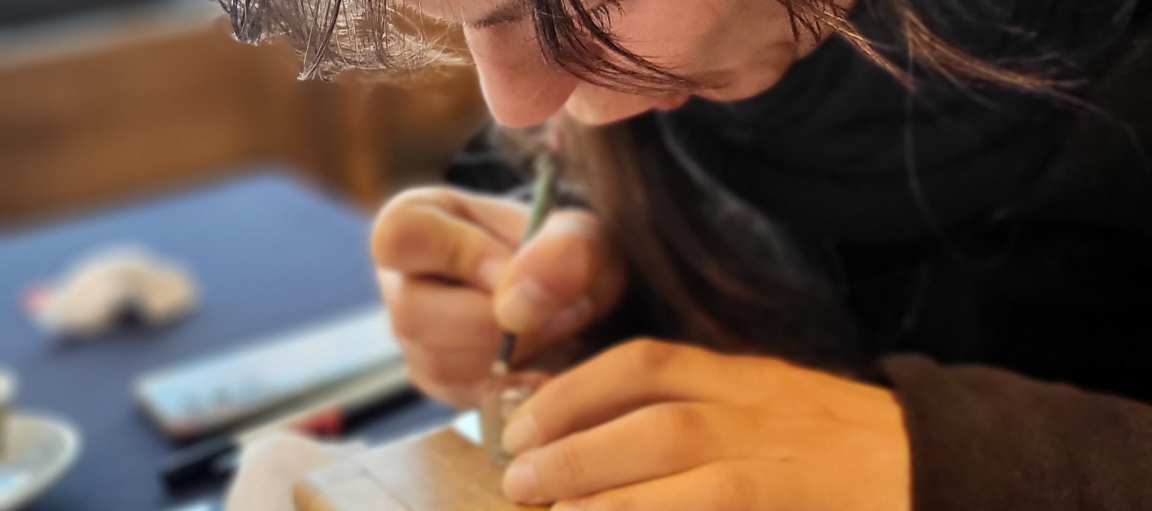 Carving a Korean Stone Seal with Jeongju in Insadong, Seoul