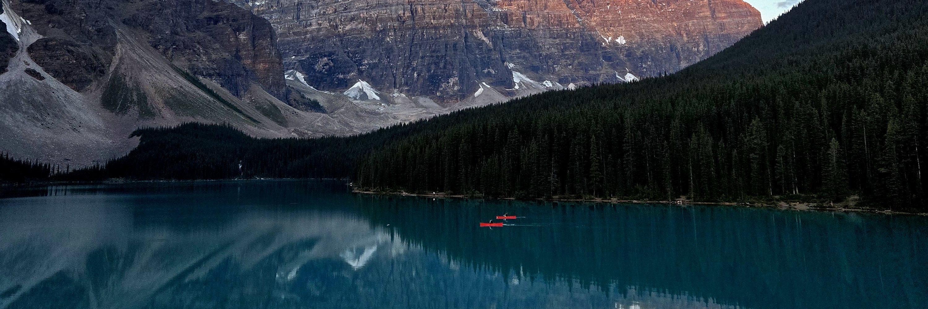 Sunrise at Moraine Lake and Lake Louise from Canmore/Banff