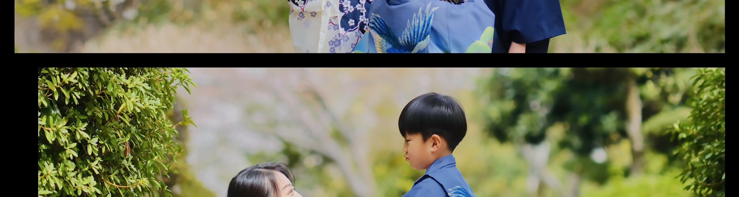 A child fidgets with a collar — yet nothing can steal the father’s gaze, lingering on the mother like light on film.