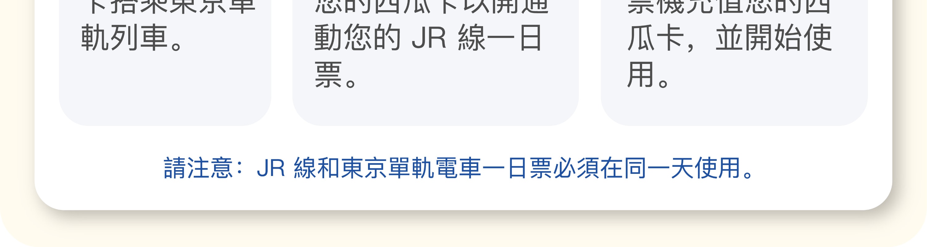 使用JR Pass 1日券開始使用Welcome Suica卡