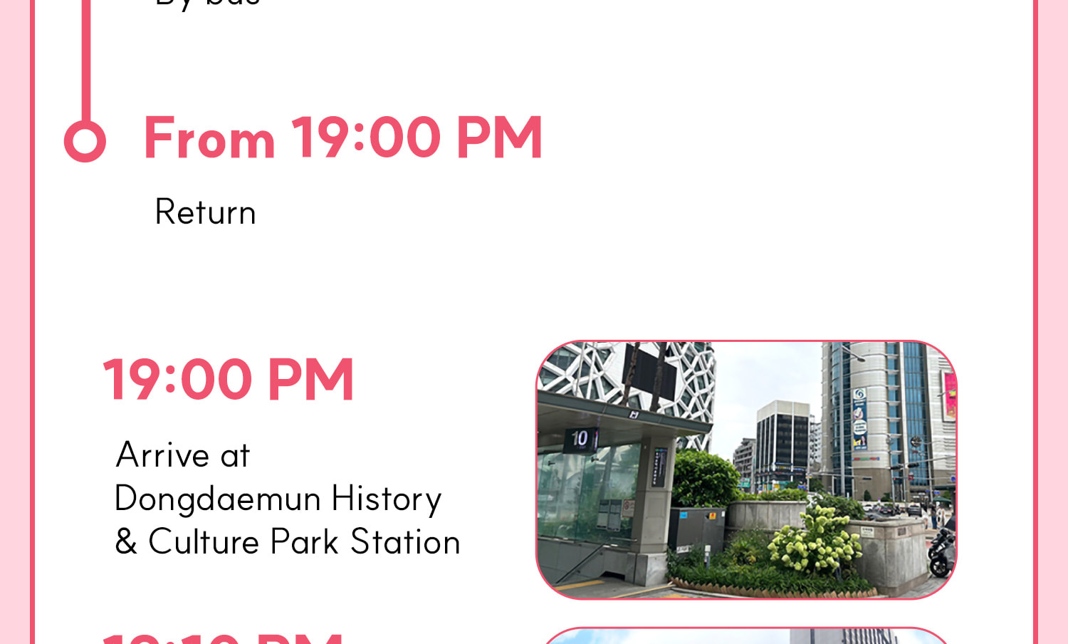 DAY 1 (Alpaca World+Nami Island) Itinerary.
Itineraries are vary by the selected options. Please check on the detailed Itinerary to prevent discrepancies!! DAY 1 (Alpaca World+Nami Island) Itinerary.
Itineraries are vary by the selected options. Please check on the detailed Itinerary to prevent discrepancies!!