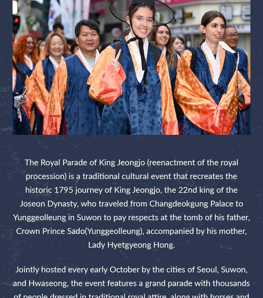 2025 Suwon Hwaseong Cultural Festival & King Jeongjo’s Royal Parade