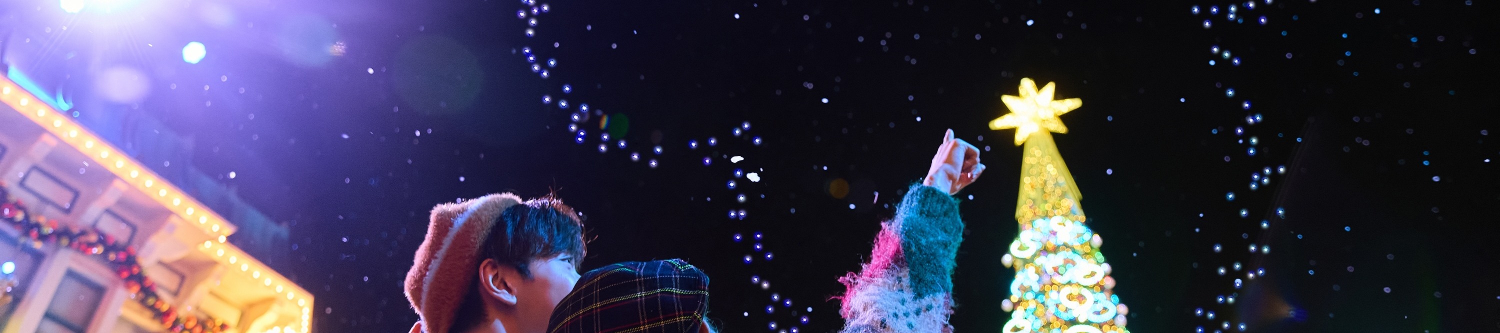 入夜後,於美國小鎮大街欣賞聖誕樹亮燈禮 入夜後,於美國小鎮大街欣賞聖誕樹亮燈禮