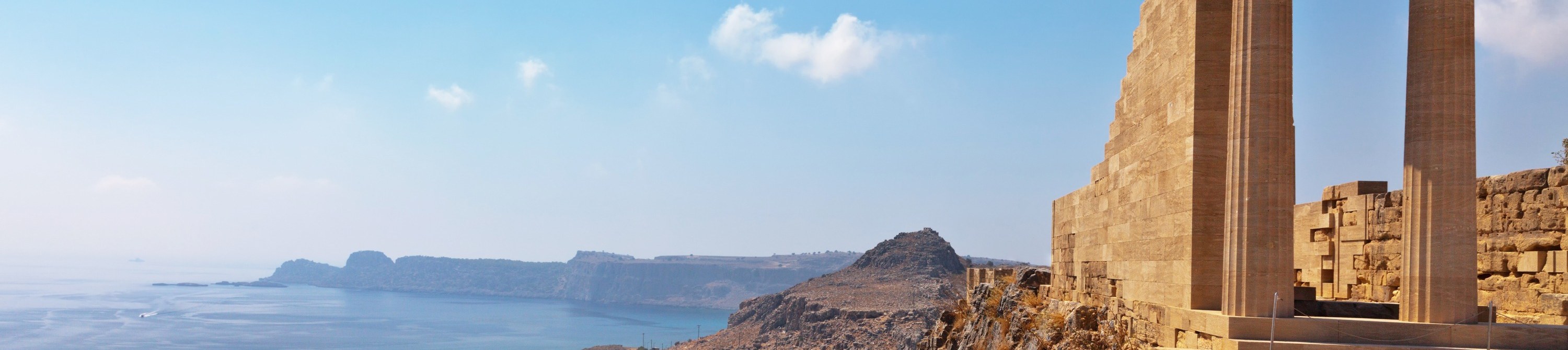 The lindos of acropolis overlooking the ocean