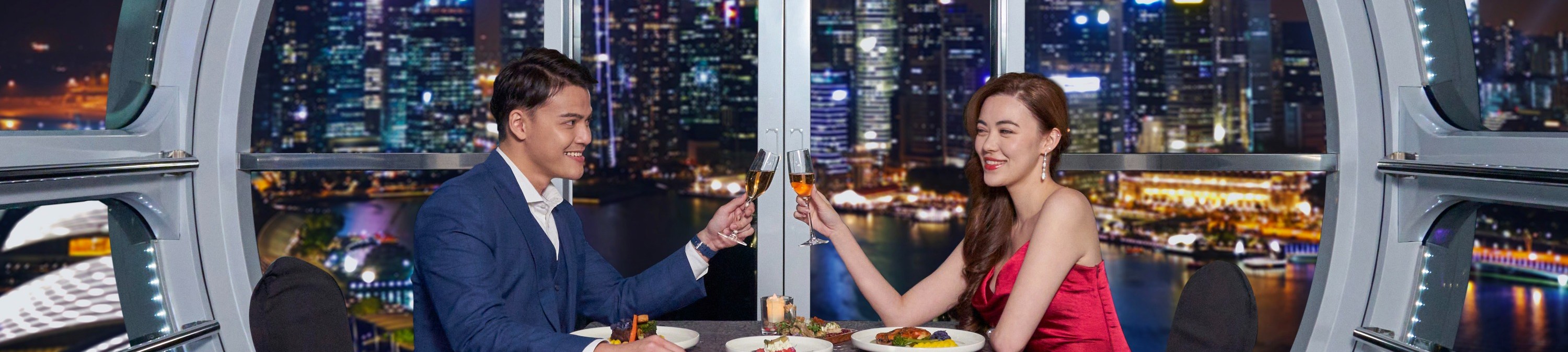新加坡摩天觀景輪165米高空用餐體驗