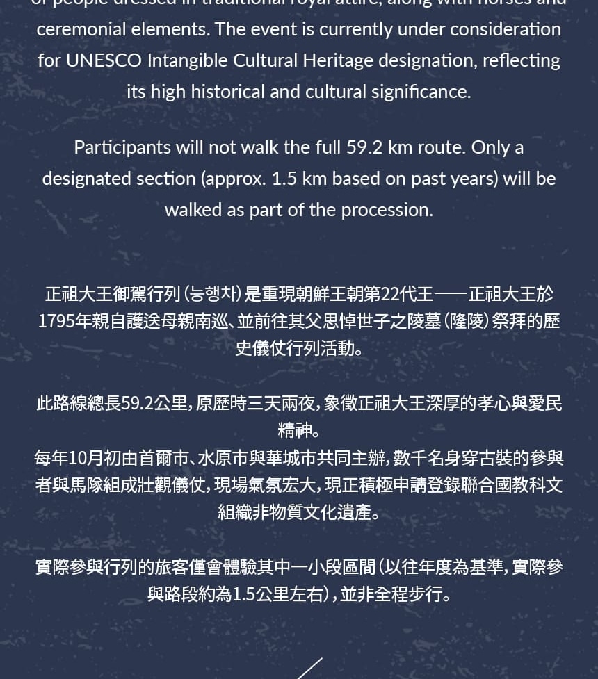 2025 Suwon Hwaseong Cultural Festival & King Jeongjo’s Royal Parade