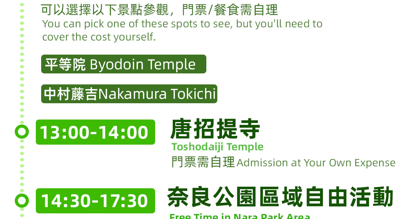 [4~9 Person Small Group] Uji & Nara Day Tour丨Byodo-in Temple & Matcha Omotesando Street & Toshodai-ji Temple & Nara Park丨Optional Osaka Hotel Pick-up & Drop-off丨Round Trip from Osaka丨Chinese Service