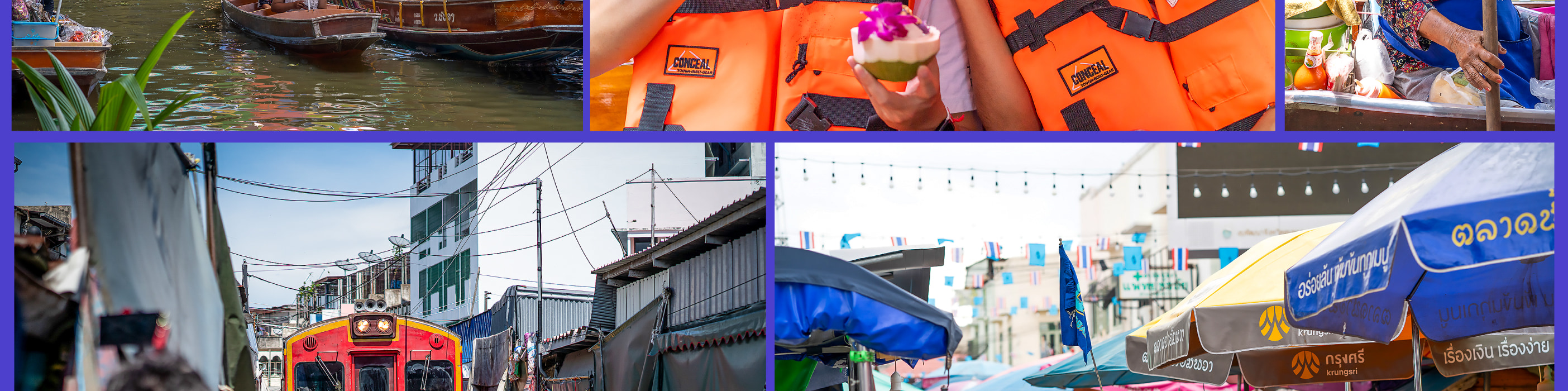 Maeklong railway market & Floating Market