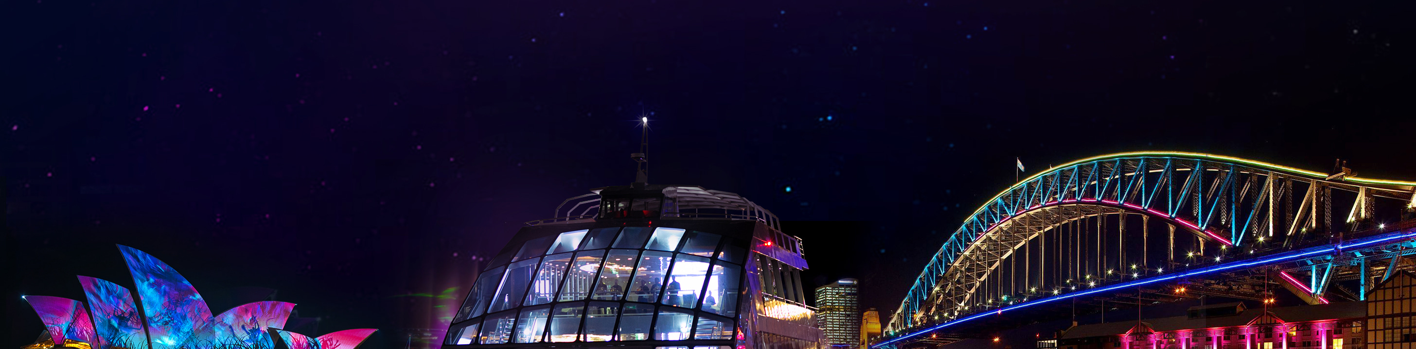 Vivid Glass Boat Dinner Cruise