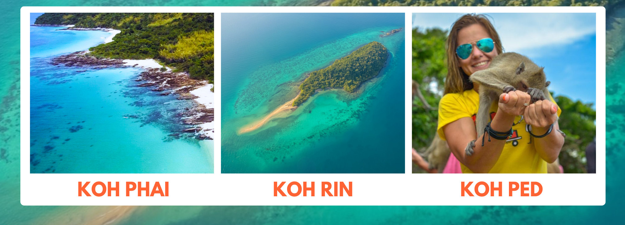 芭堤雅Koh Phai / Koh Rin / Koh Ped跳島之旅（搭乘豪華雙體船）
