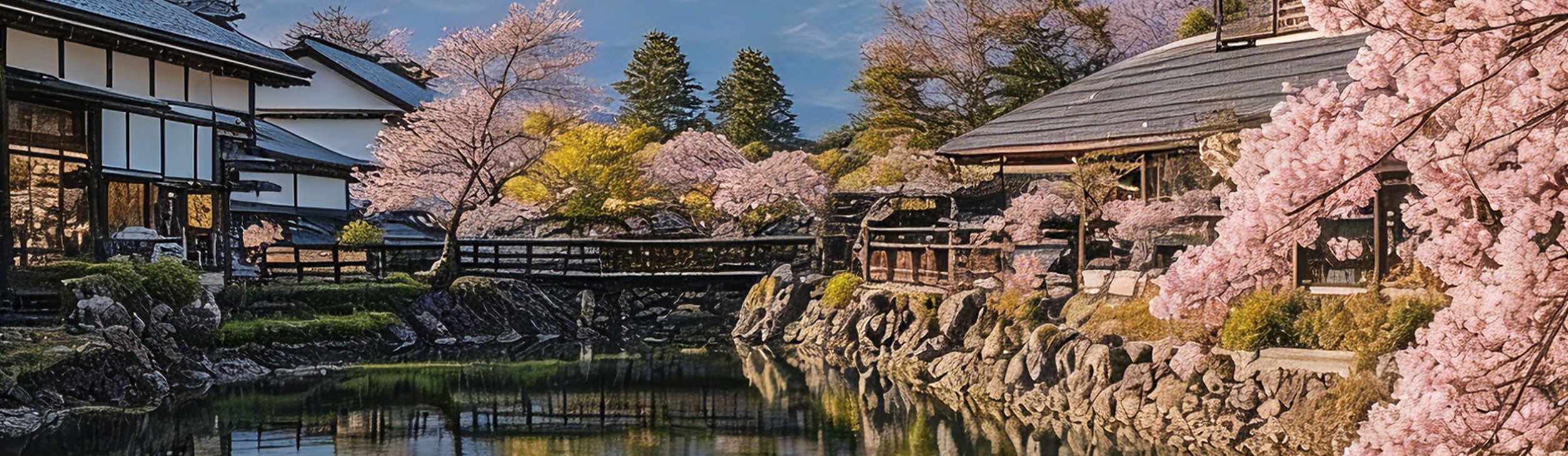 世界文化遺產忍野八海，春天的櫻花宛如仙境~