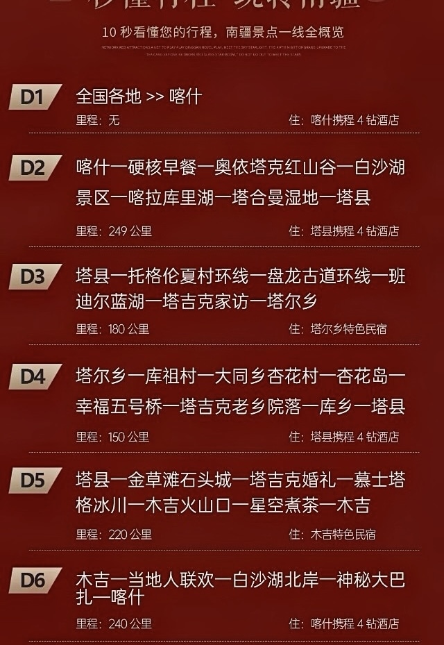 新疆煙火南疆7日（塔爾鄉杏花村+大同鄉+星空煮茶+塔吉克婚禮+慕士塔格冰川+白沙湖+盤龍古道+木吉火山口+喀拉庫勒湖+喀什古城）