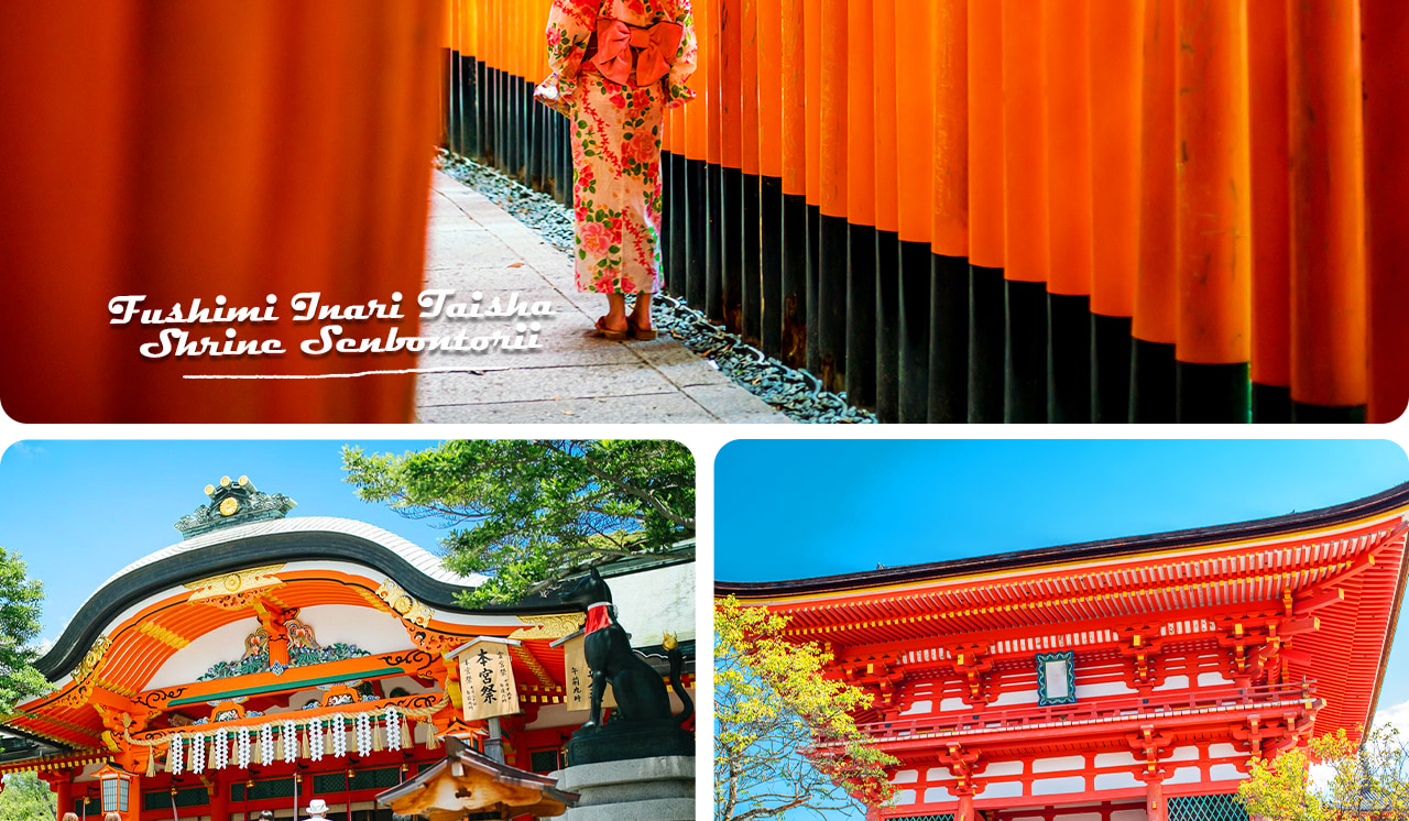 Fushimi Inari-taisha Shrine, famous for its Senbon Torii (thousands of vermillion torii gates) creating a mystical tunnel, is one of Kyoto's most effective spots for praying for good fortune ⛩️.